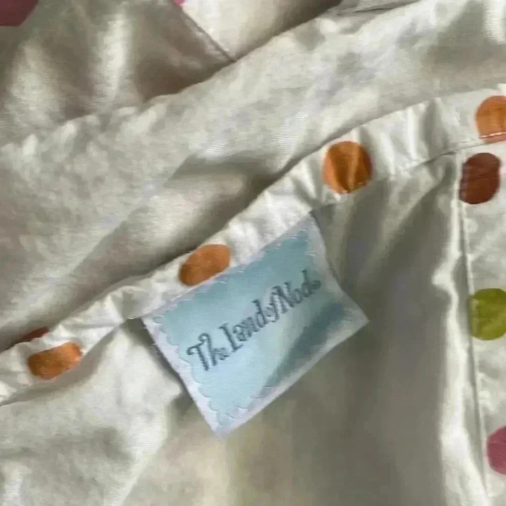 The land of nod colorful polkadot nursery kids bedroom curtains - Picture 3 of 4